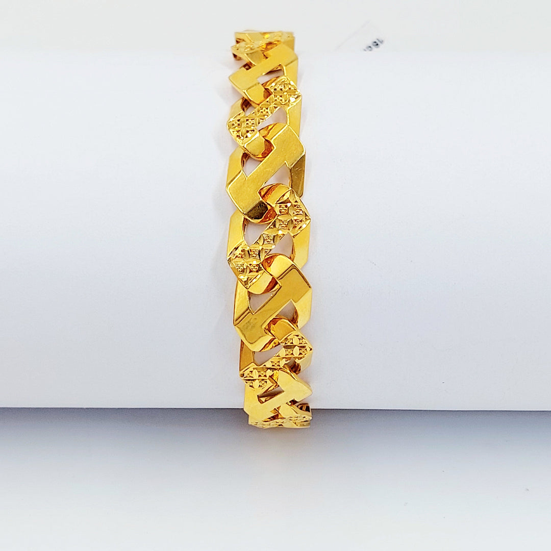Deluxe Cuban Links Bracelet Made of 21K Gold by Saeed Jewelry 
