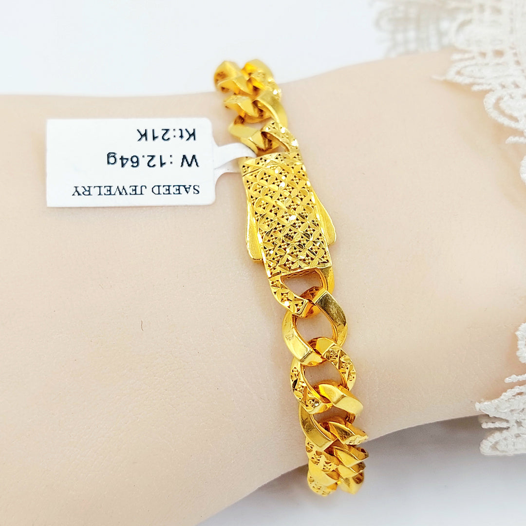 Deluxe Cuban Links Bracelet Made of 21K Gold by Saeed Jewelry 