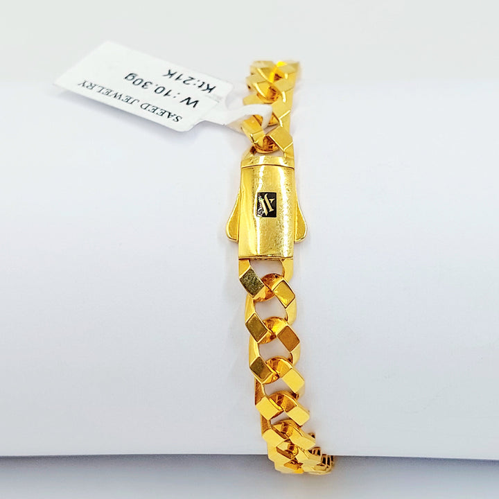 Deluxe Cuban Links Bracelet Made of 21K Gold by Saeed Jewelry 
