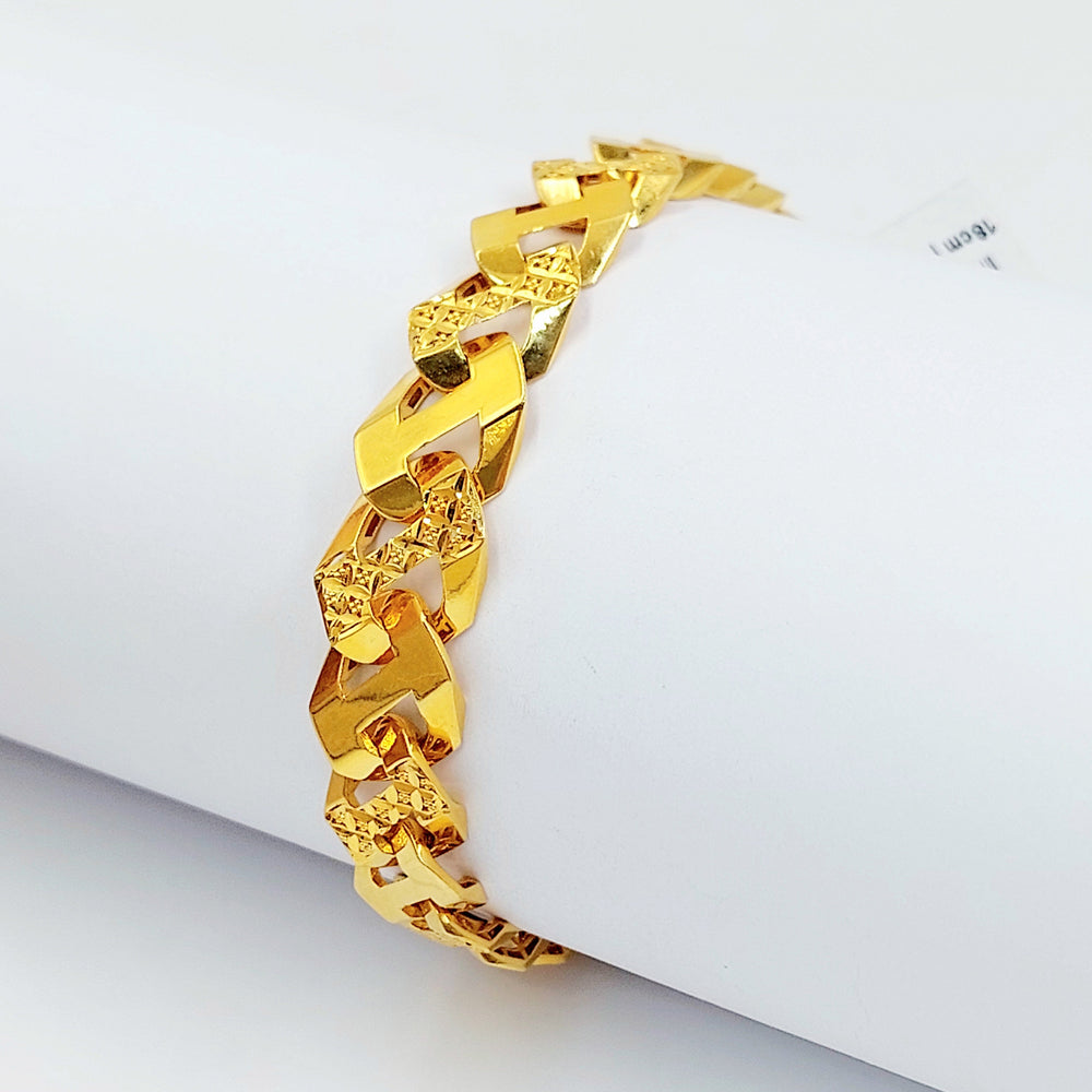 Deluxe Cuban Links Bracelet Made of 21K Gold by Saeed Jewelry 