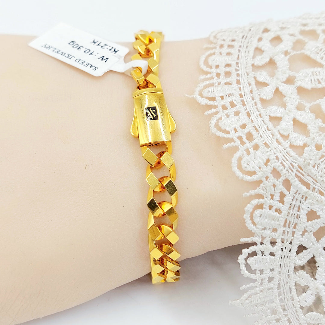 Deluxe Cuban Links Bracelet Made of 21K Gold by Saeed Jewelry 