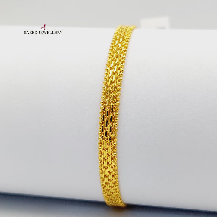 Deluxe Paperclip Bracelet Made of 21K Gold by Saeed Jewelry 