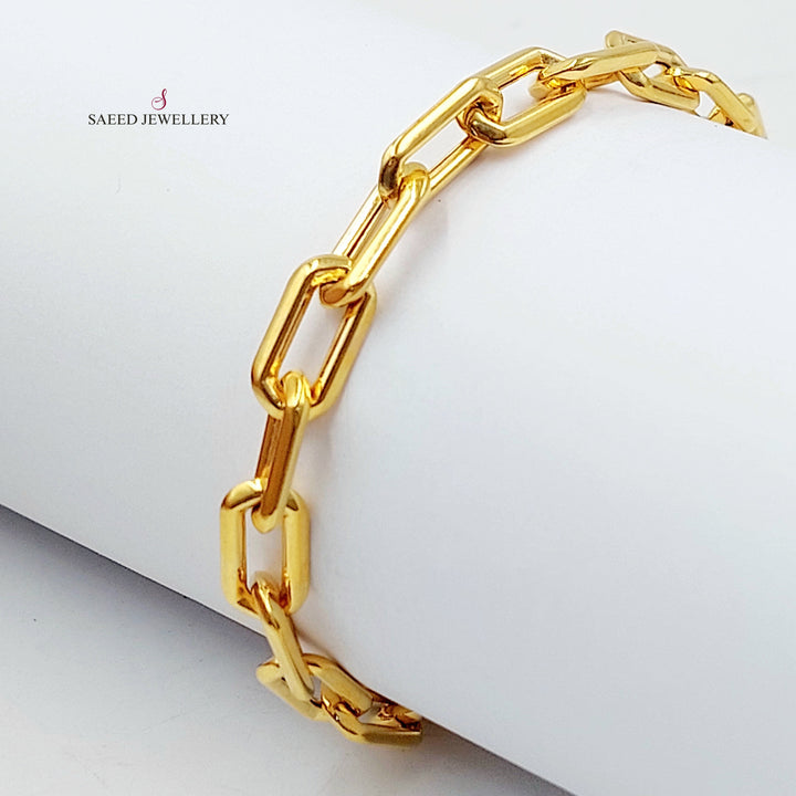 Deluxe Paperclip Bracelet Made of 21K Gold by Saeed Jewelry 