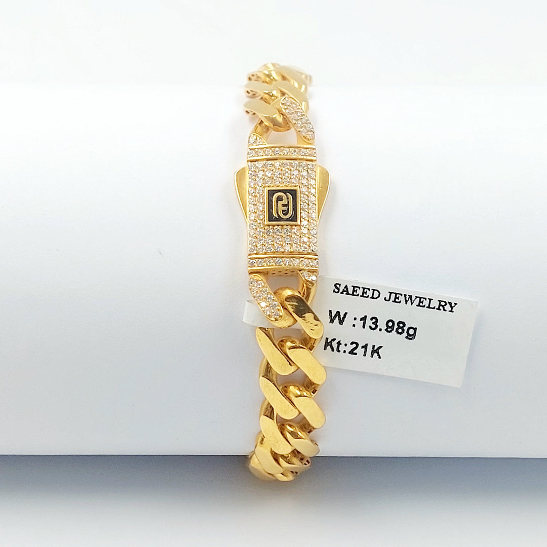Deluxe Cuban Links Bracelet Made of 21K Gold by Saeed Jewelry 