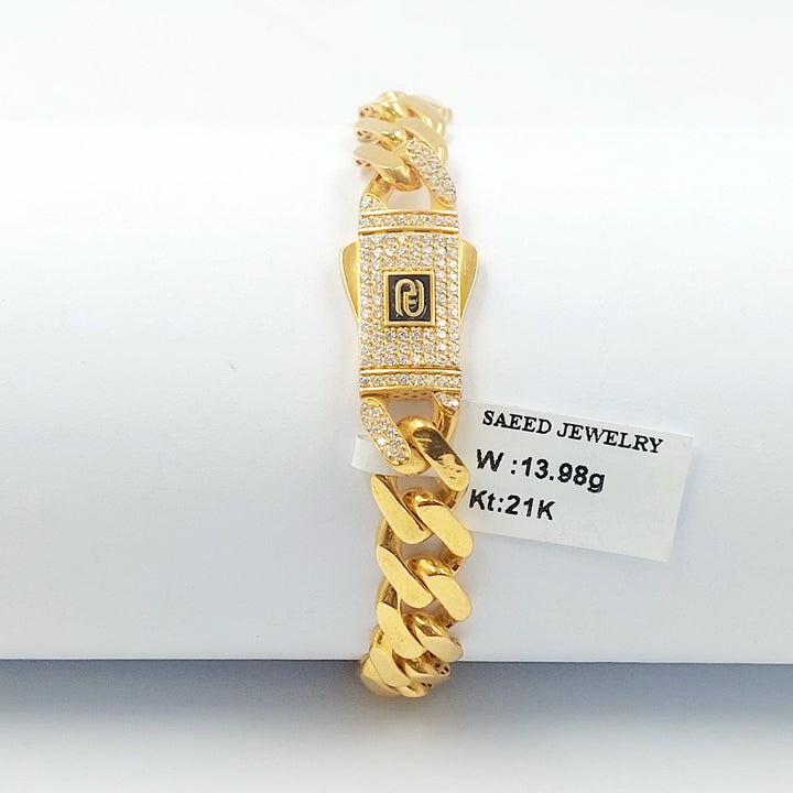 Deluxe Cuban Links Bracelet Made of 21K Gold by Saeed Jewelry 