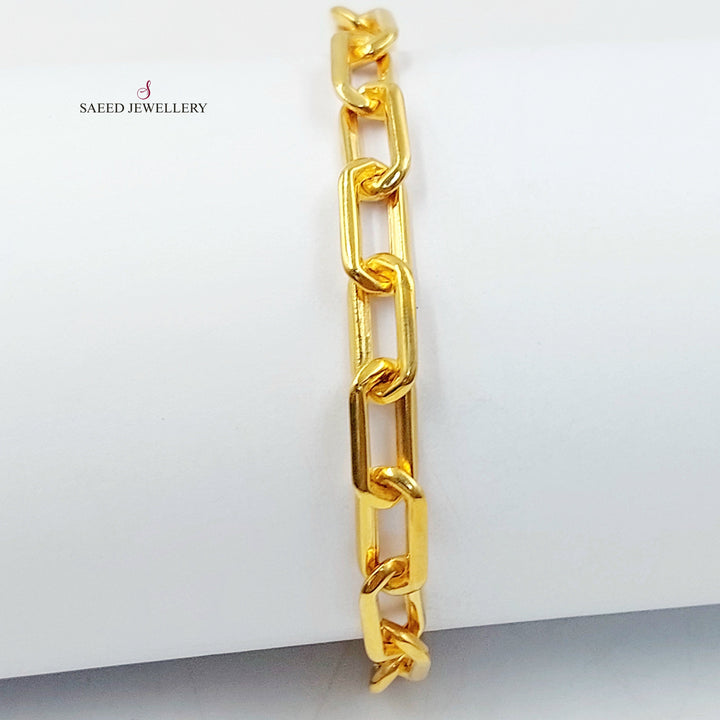 Deluxe Paperclip Bracelet Made of 21K Gold by Saeed Jewelry 