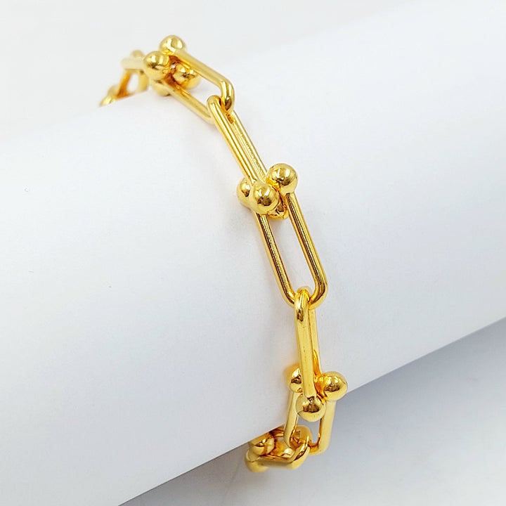 Deluxe Paperclip Bracelet Made of 21K Gold by Saeed Jewelry 