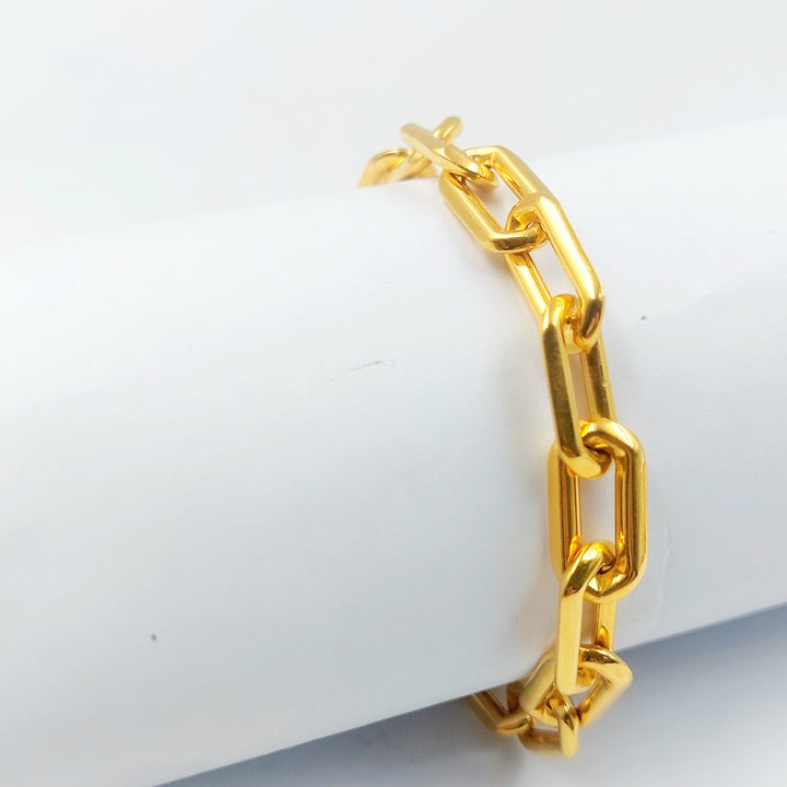 Deluxe Paperclip Bracelet Made of 21K Gold by Saeed Jewelry 