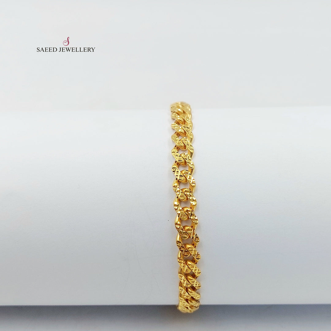 Deluxe Cuban Links Bracelet Made of 21K Gold by Saeed Jewelry 