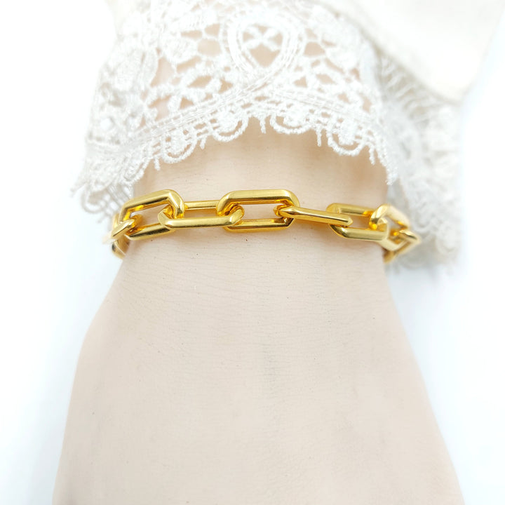 Deluxe Paperclip Bracelet Made of 21K Gold by Saeed Jewelry 