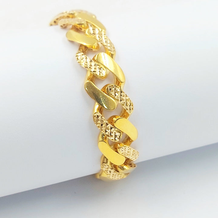 Deluxe Cuban Links Bracelet Made of 21K Gold by Saeed Jewelry 