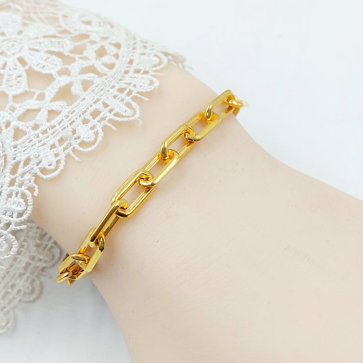 Deluxe Paperclip Bracelet Made of 21K Gold by Saeed Jewelry 