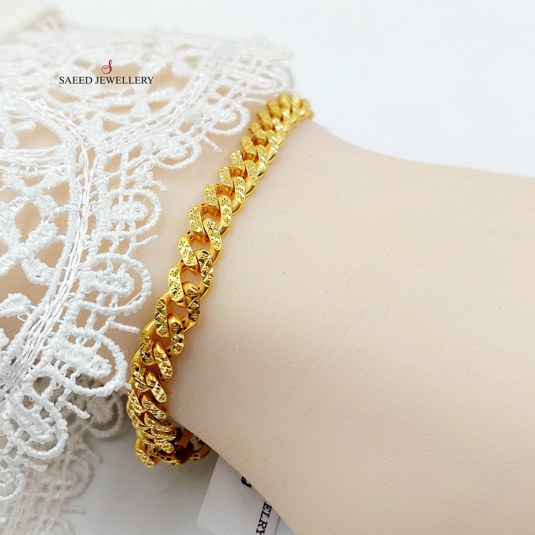 Deluxe Cuban Links Bracelet Made of 21K Gold by Saeed Jewelry 