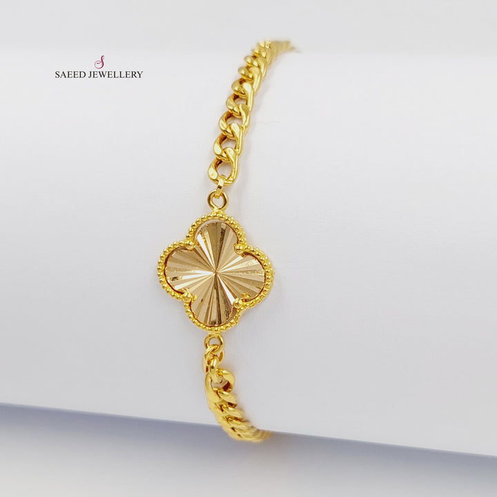 Deluxe Clover Bracelet Made of 21K Gold by Saeed Jewelry 