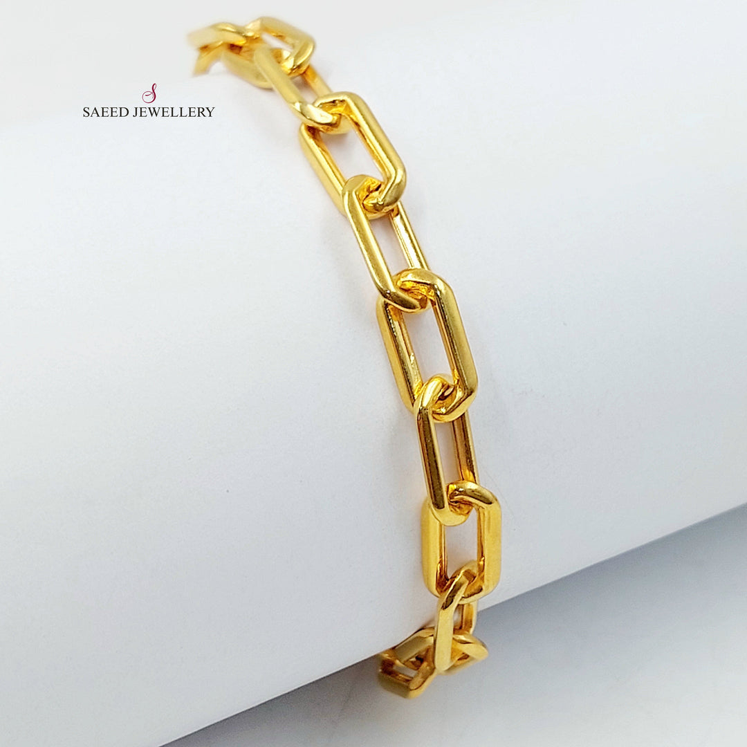 Deluxe Paperclip Bracelet Made of 21K Gold by Saeed Jewelry 
