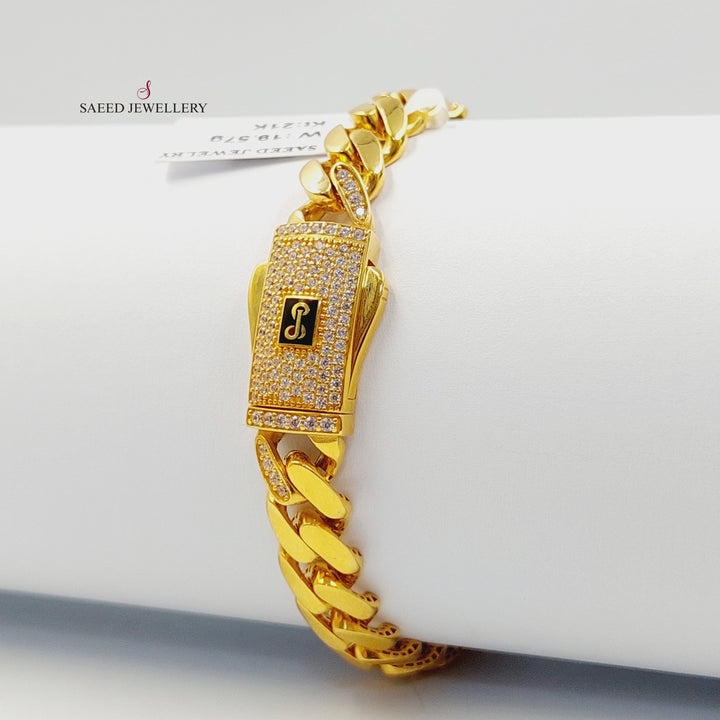 Deluxe Cuban Links Bracelet Made of 21K Gold by Saeed Jewelry 