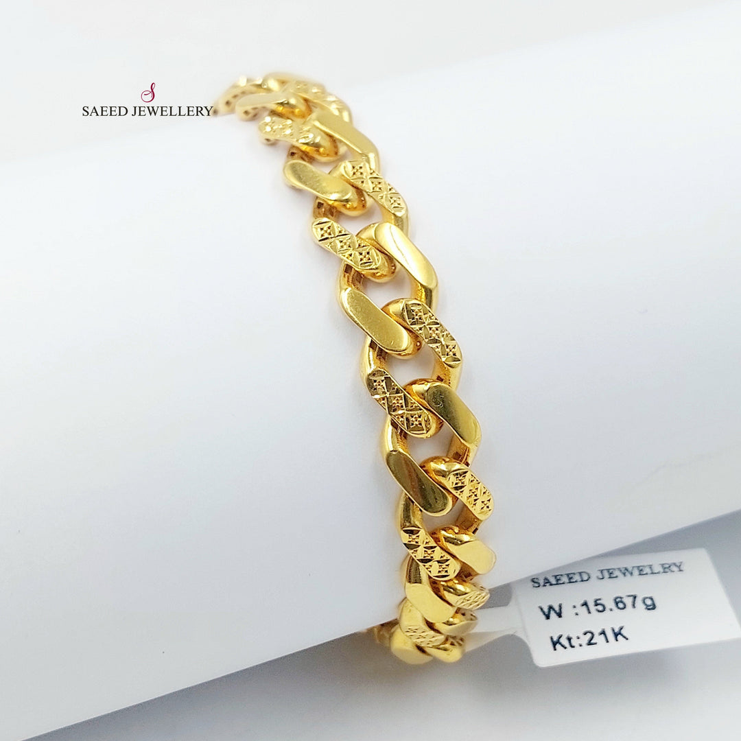 Deluxe Cuban Links Bracelet Made of 21K Gold by Saeed Jewelry 