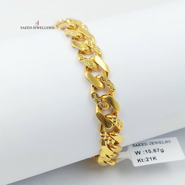 Deluxe Cuban Links Bracelet Made of 21K Gold by Saeed Jewelry 