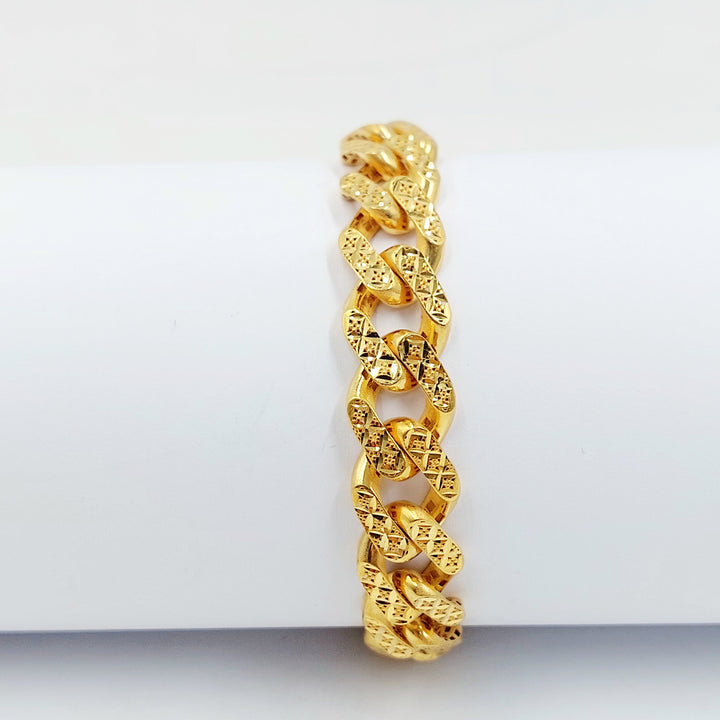 Deluxe Cuban Links Bracelet Made of 21K Gold by Saeed Jewelry 