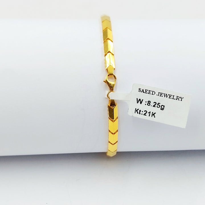 Deluxe Heart Bracelet Made of 21K Gold by Saeed Jewelry 