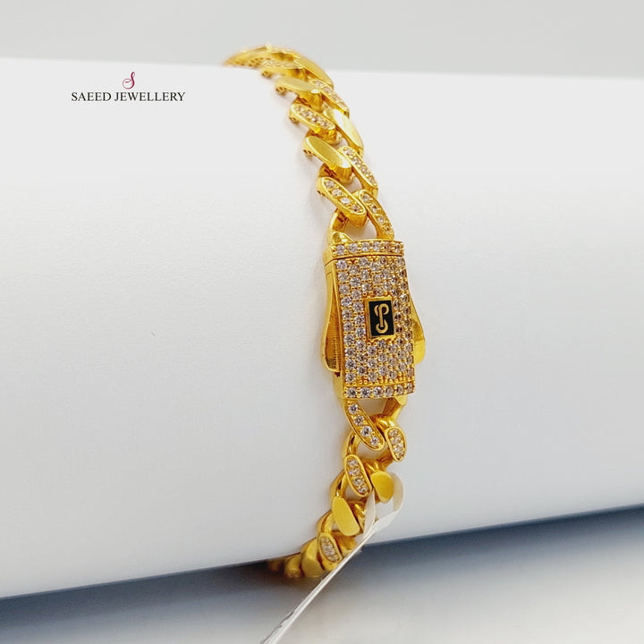 Deluxe Cuban Links Bracelet Made of 21K Gold by Saeed Jewelry 