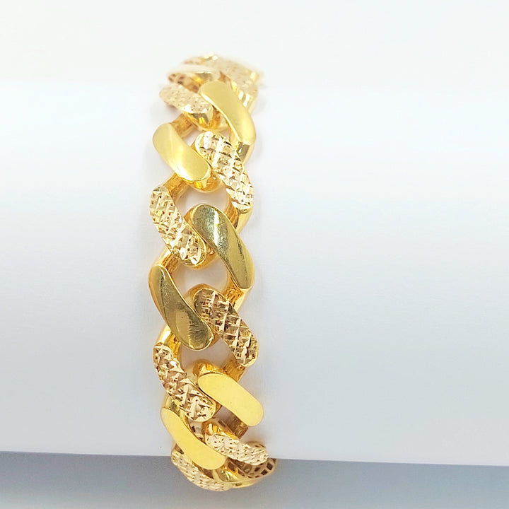 Deluxe Cuban Links Bracelet Made of 21K Gold by Saeed Jewelry 