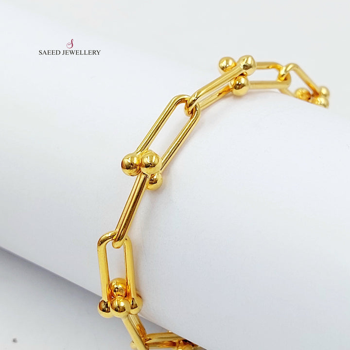 Deluxe Paperclip Bracelet Made of 21K Gold by Saeed Jewelry 