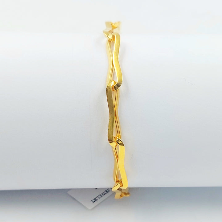Deluxe Paperclip Bracelet Made of 21K Gold by Saeed Jewelry 