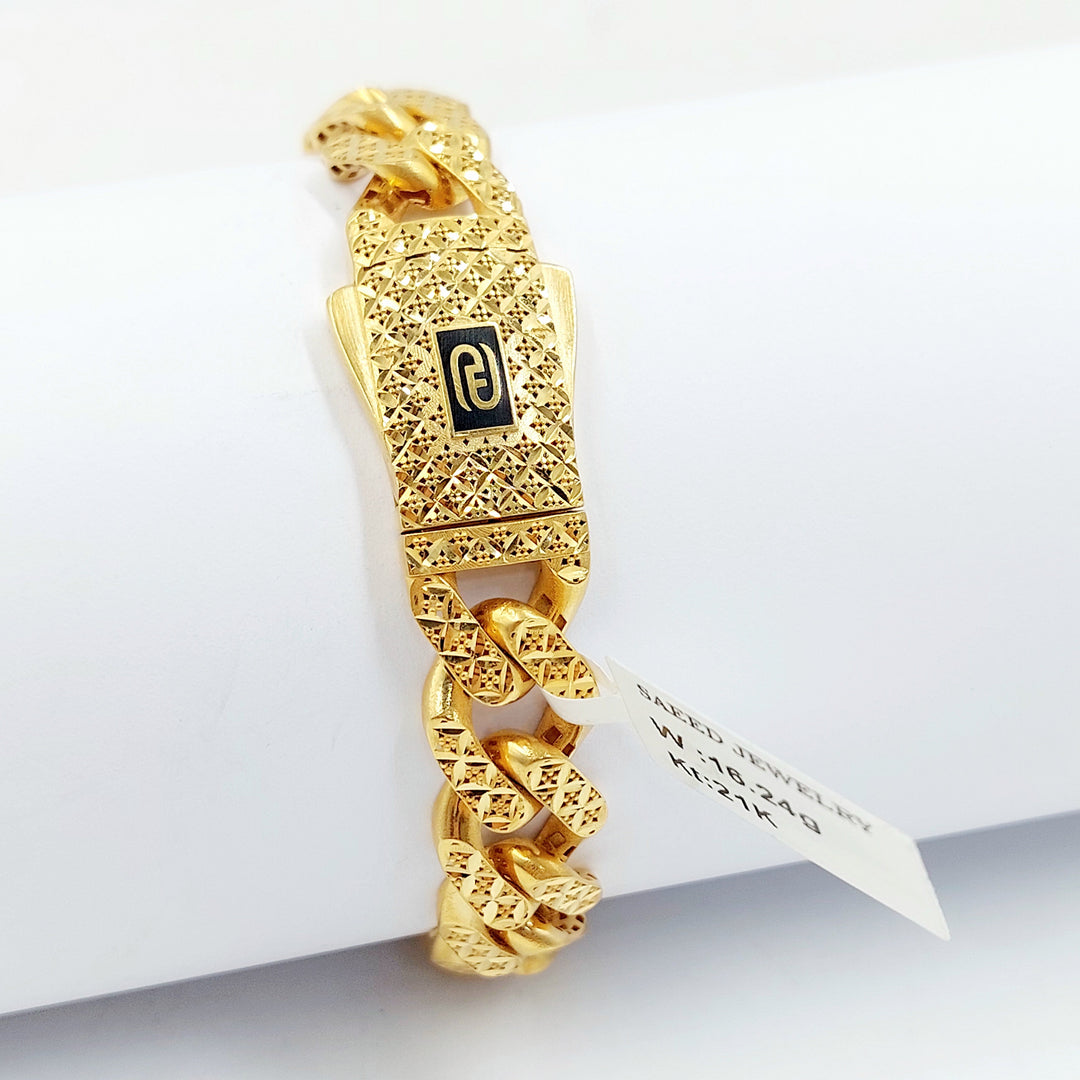 Deluxe Cuban Links Bracelet Made of 21K Gold by Saeed Jewelry 