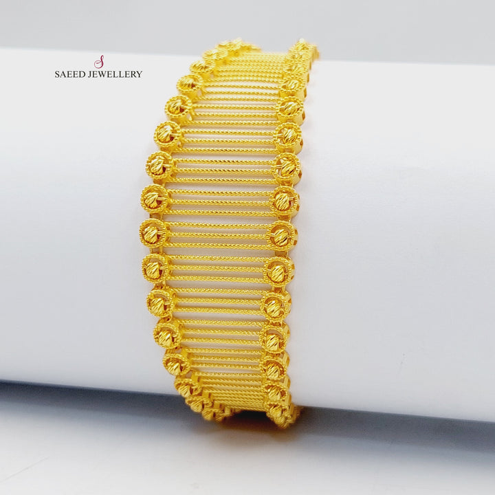 21K Gold Deluxe Turkish Bracelet by Saeed Jewelry - Image 3