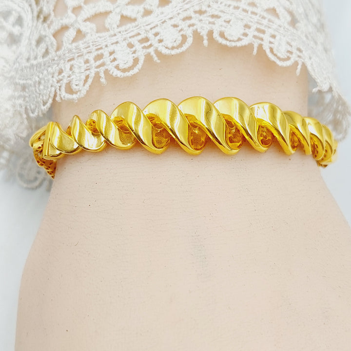 Deluxe Cuban Links Bracelet Made of 21K Gold by Saeed Jewelry 