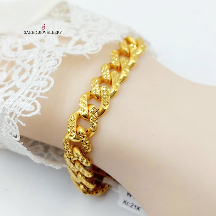 Deluxe Cuban Links Bracelet Made of 21K Gold by Saeed Jewelry 
