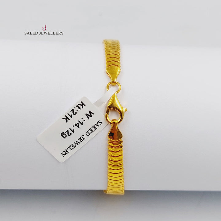 21K Gold Deluxe Jessica Bracelet by Saeed Jewelry - Image 3