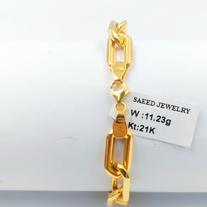 Deluxe Paperclip Bracelet Made of 21K Gold by Saeed Jewelry 