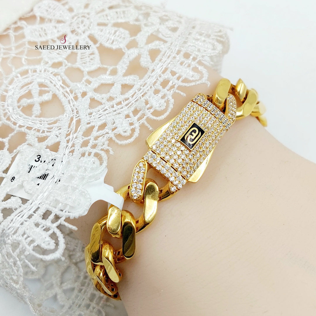 Deluxe Cuban Links Bracelet Made of 21K Gold by Saeed Jewelry 