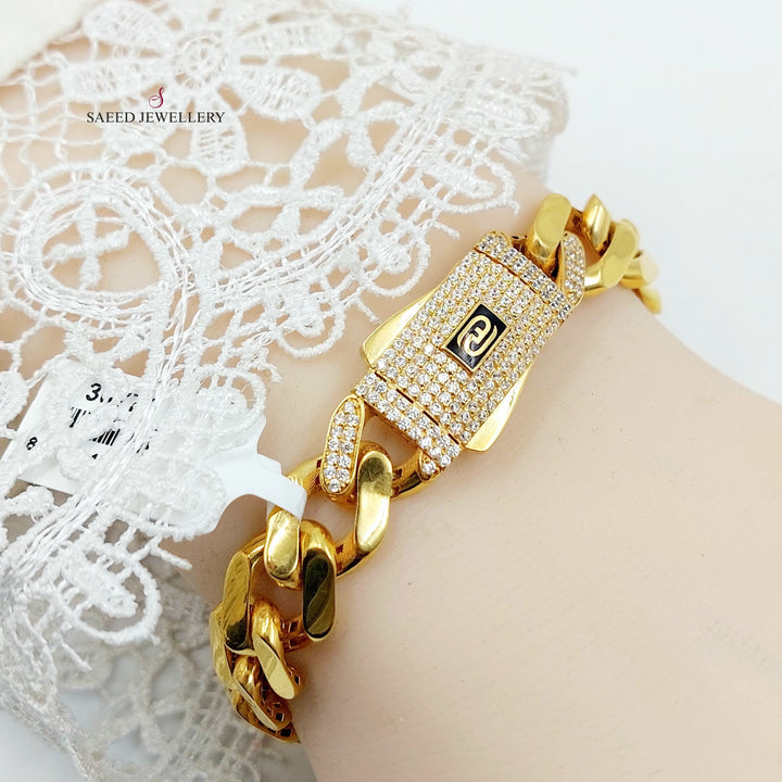 Deluxe Cuban Links Bracelet Made of 21K Gold by Saeed Jewelry 