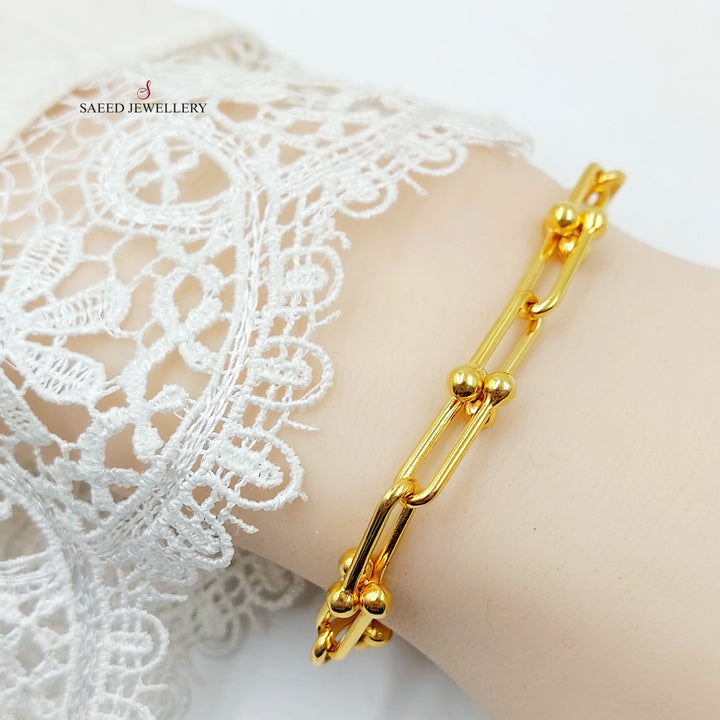 Deluxe Paperclip Bracelet Made of 21K Gold by Saeed Jewelry 