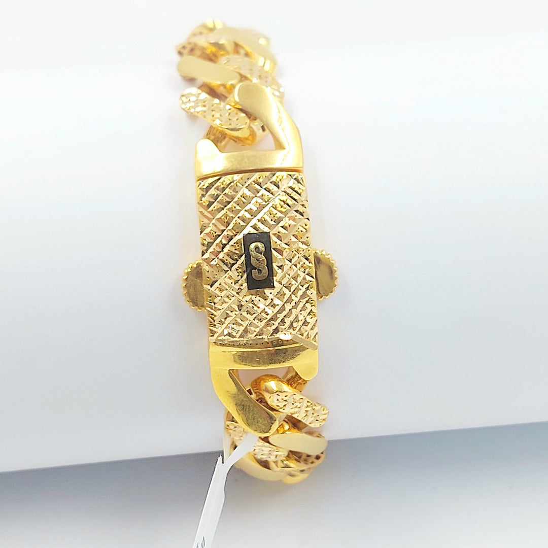 Deluxe Cuban Links Bracelet Made of 21K Gold by Saeed Jewelry 