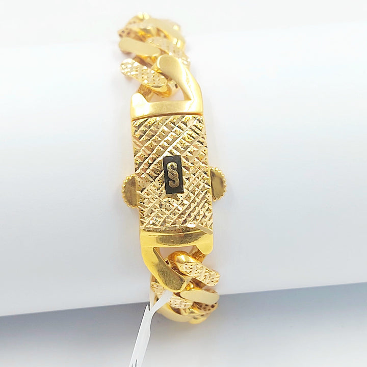 Deluxe Cuban Links Bracelet Made of 21K Gold by Saeed Jewelry 