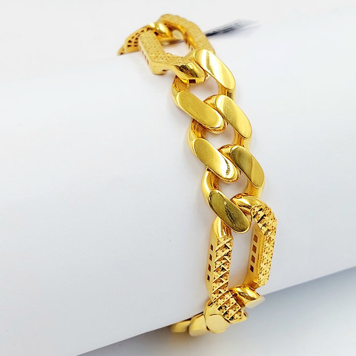 Deluxe Cuban Links Bracelet Made of 21K Gold by Saeed Jewelry 