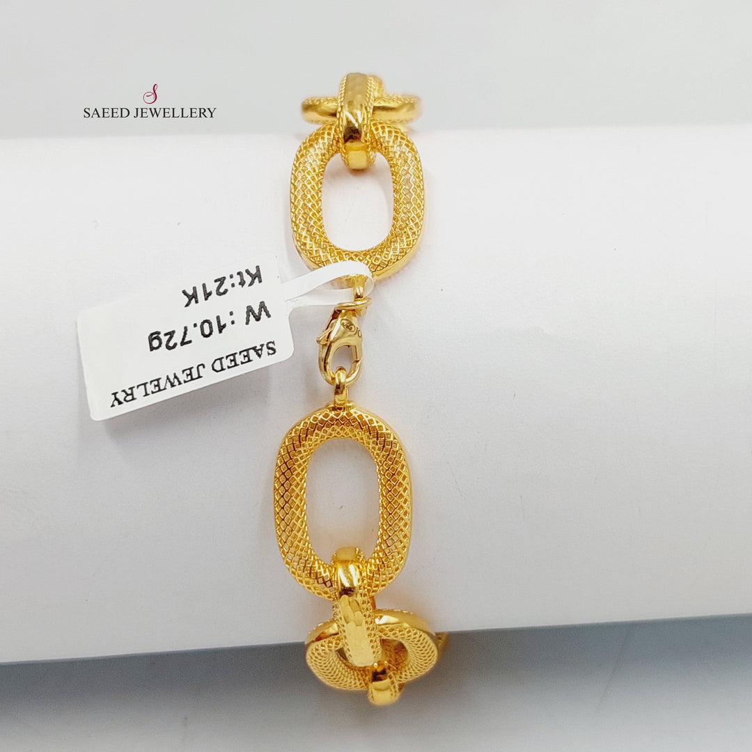 21K Gold Deluxe Cuban Links Bracelet by Saeed Jewelry - Image 4