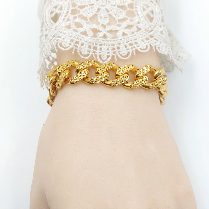 Deluxe Cuban Links Bracelet Made of 21K Gold by Saeed Jewelry 