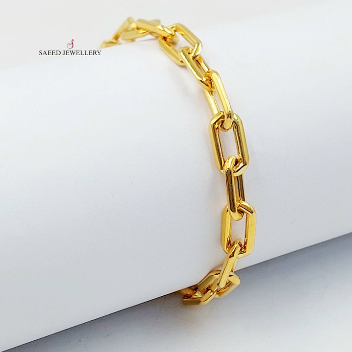 Deluxe Paperclip Bracelet Made of 21K Gold by Saeed Jewelry 