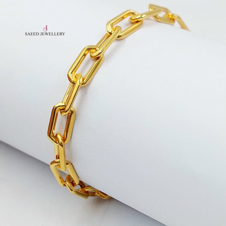 Deluxe Paperclip Bracelet Made of 21K Gold by Saeed Jewelry 