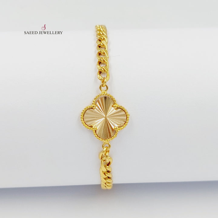 Deluxe Clover Bracelet Made of 21K Gold by Saeed Jewelry 