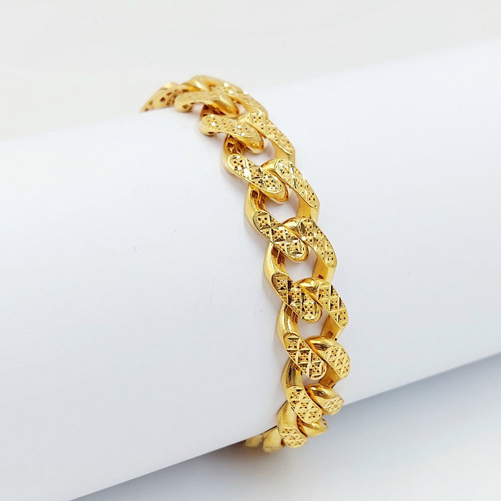 Deluxe Cuban Links Bracelet Made of 21K Gold by Saeed Jewelry 