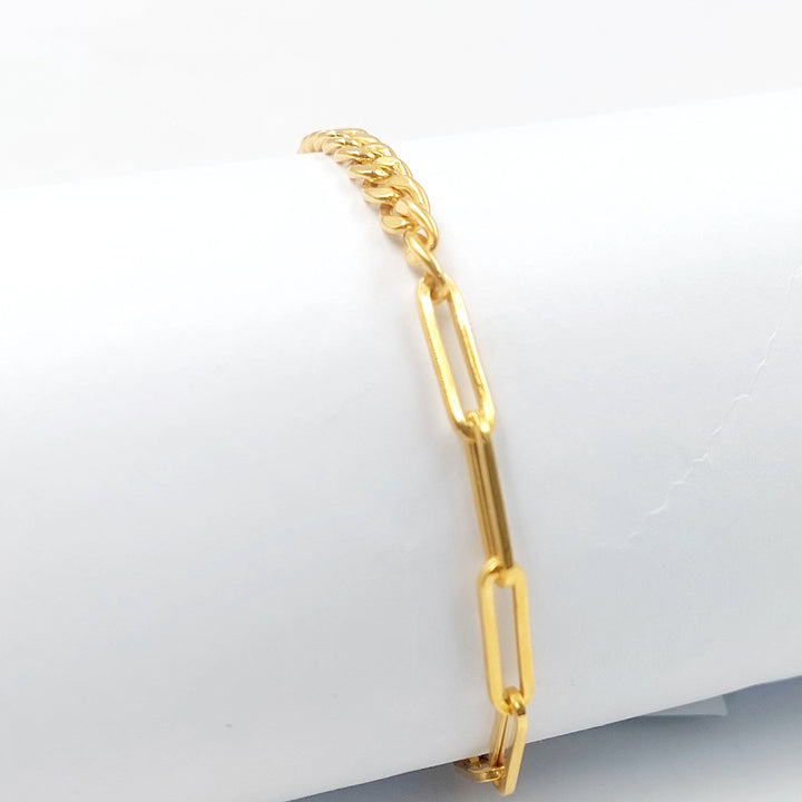 Deluxe Paperclip Bracelet Made of 21K Gold by Saeed Jewelry 