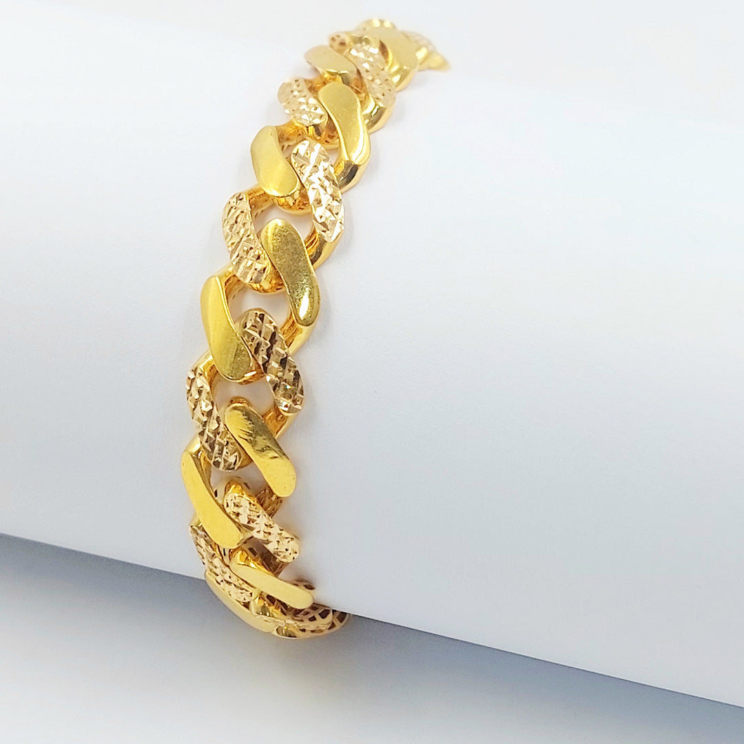 Deluxe Cuban Links Bracelet Made of 21K Gold by Saeed Jewelry 