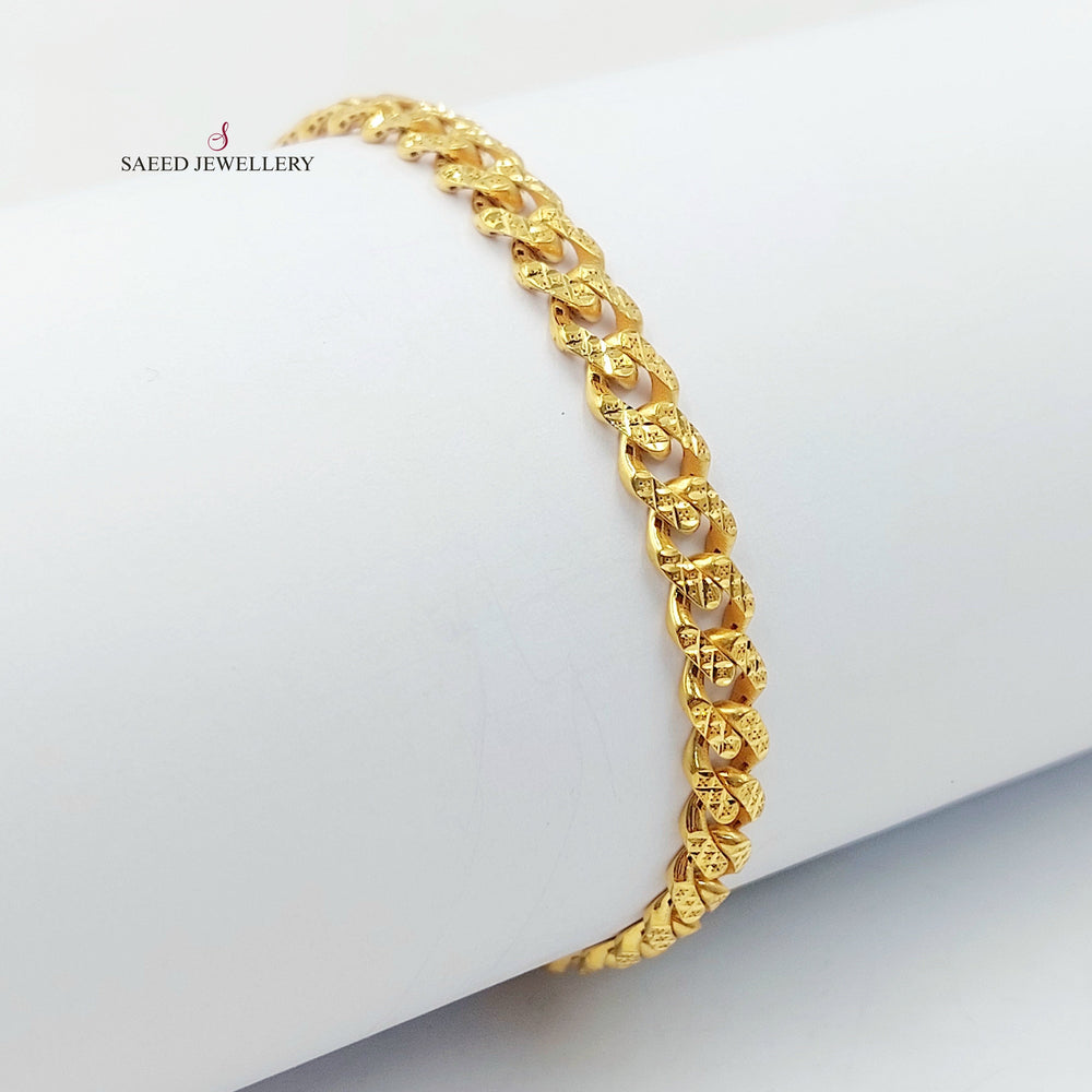 Deluxe Cuban Links Bracelet Made of 21K Gold by Saeed Jewelry 