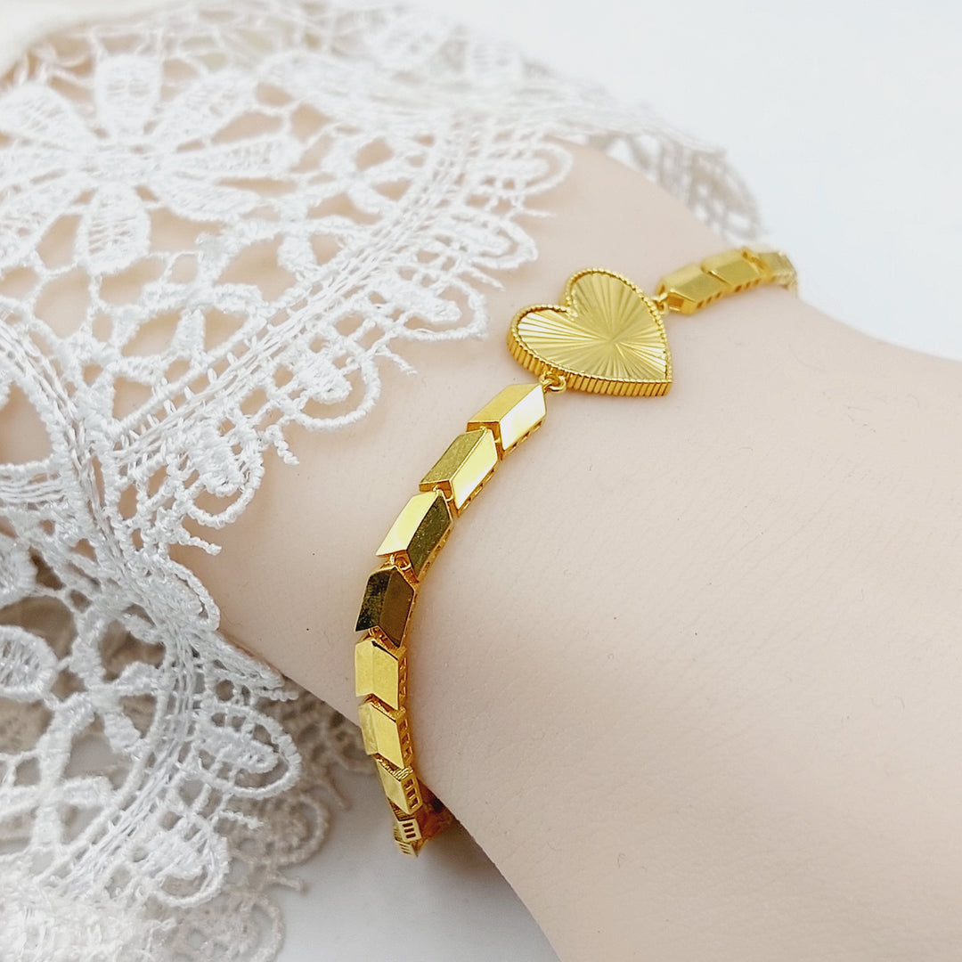 Deluxe Heart Bracelet Made of 21K Gold by Saeed Jewelry 